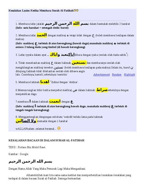 PDF Kesalahan Lazim Ketika Membaca Surah Al Fatihah DOKUMEN TIPS