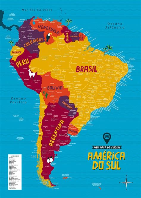 Mapa Da America Do Sul Americano De Vector De Material Mapa De Vetor