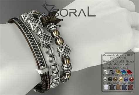 Second Life Marketplace Ysoral Set Luxe 3 Bracelet Brice