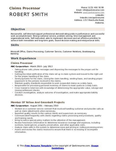 To anyone looking to work from home: Claims Processor Resume Samples | QwikResume