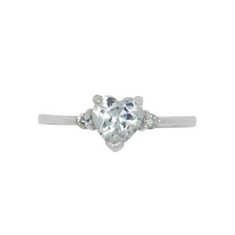 Sterling Silver Heart Ring Cubic Zirconia Clear