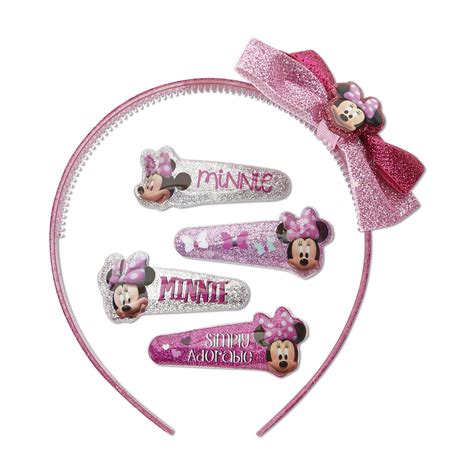 Disney Minnie Mouse Girls 5 Piece Hair Accessory Set And Case