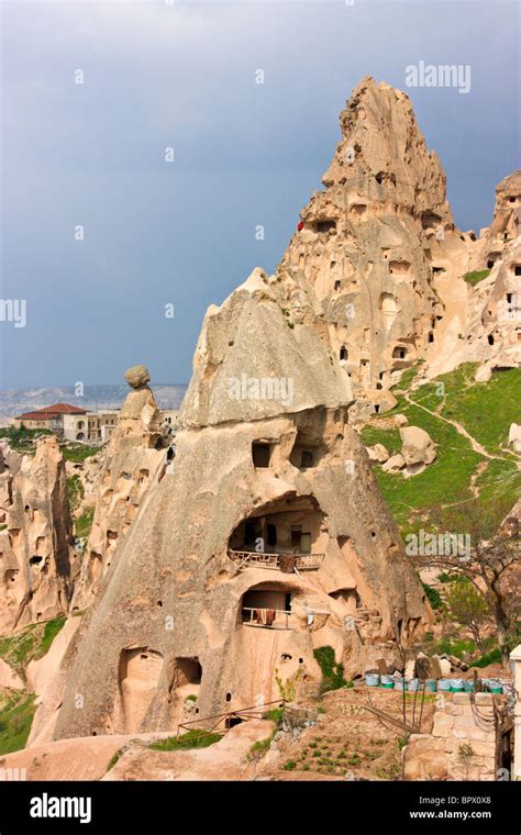 Abandoned Cave Dwellings And Volcanic Tuff Pillars Near Goreme And