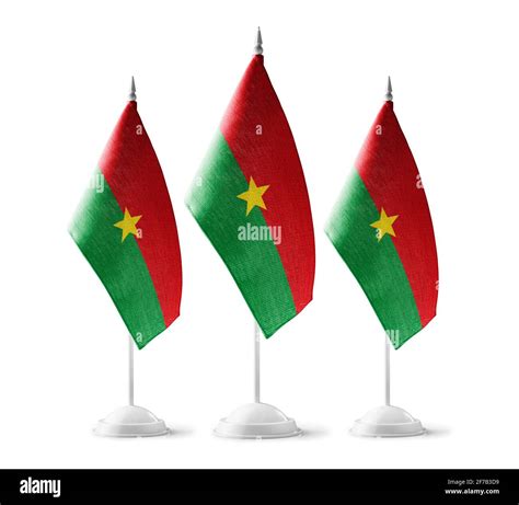 Small National Flags Of The Burkina Faso On A White Background Stock