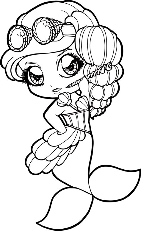 Chibi Mermaid Anime Coloring Pages