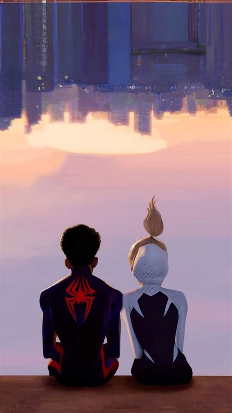 Miles Morales And Gwen Stacy Wallpaper In 2023 Marvel Art Wallpaper