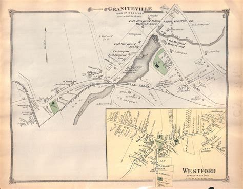 Westford Graniteville Middlesex County Massachusetts Ma Map 1875