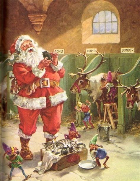 1958 Jolly Old Santa Claus Softcover Book Vintage Christmas Images