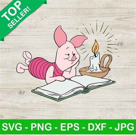 Winie The Pooh Reading Svg Pgliet Winnie The Pooh Read Book Svg