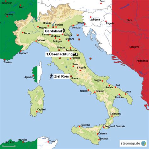 Auf der vorliegenden karte ist das land italien zu sehen. StepMap - Italien Urlaub - Landkarte für Italien