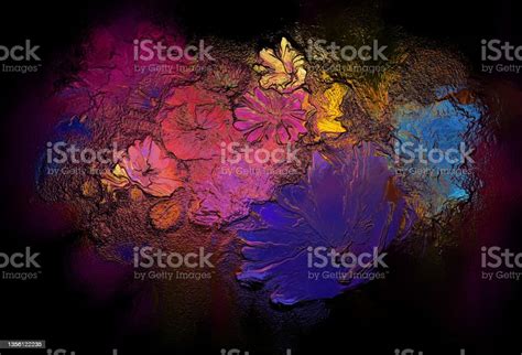 Multi Colored Stained Glass With Floral Pattern Art Abstract Background