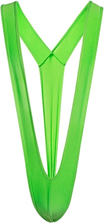 Mismxc Mens Mankini Swimsuit Thong Borat Style V Sling Stretch Sexy