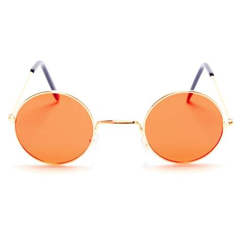 round orange glasses party delights