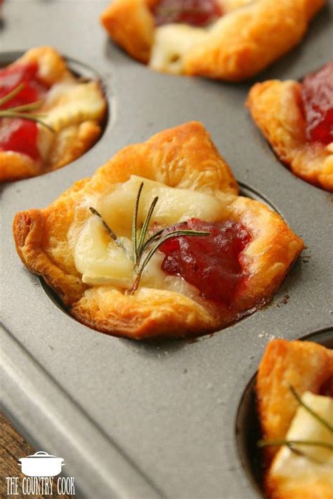 Crescent Roll Cranberry Brie Bites With Rosemary Appetizersforparty