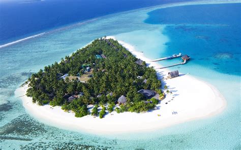 Free Download Maldives Tropical Beach Bungalow Island E Wallpaper