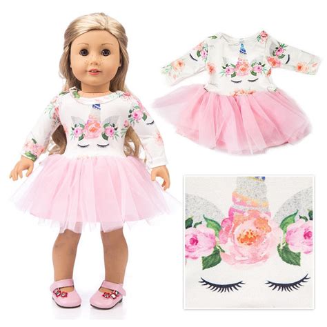 Doll Clothes Unicorn Tulle Dress For 18 Inch Girl Our Generation My