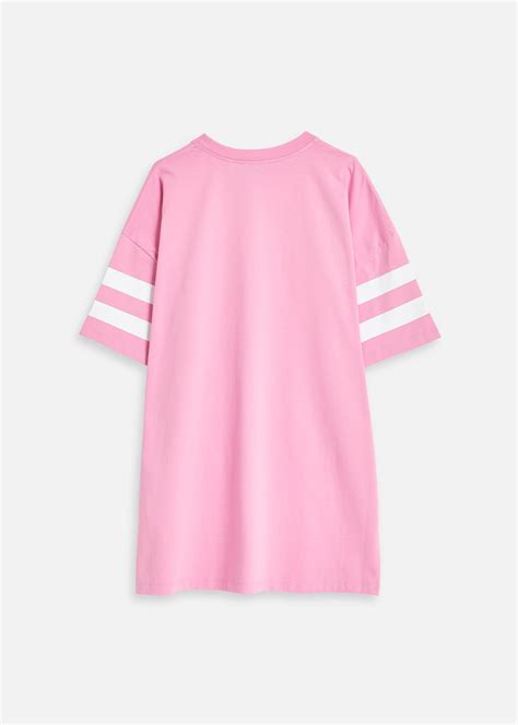 Pink Organic Cotton Varsity Inspired T Shirt Essentiel Antwerp French Website
