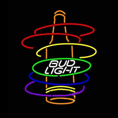 Custom Bud Light Rainbow Bottle Neon Sign USA Custom Neon Signs Shop