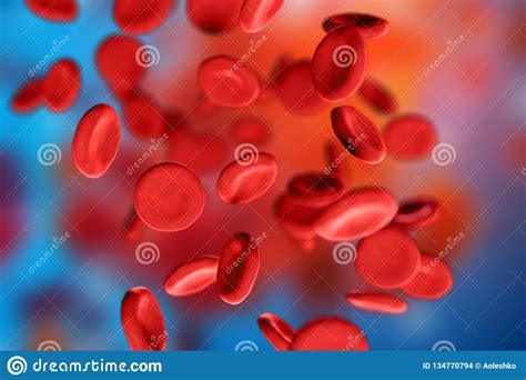 3d Illustration Of Red Blood Cells Erythrocytes Under A