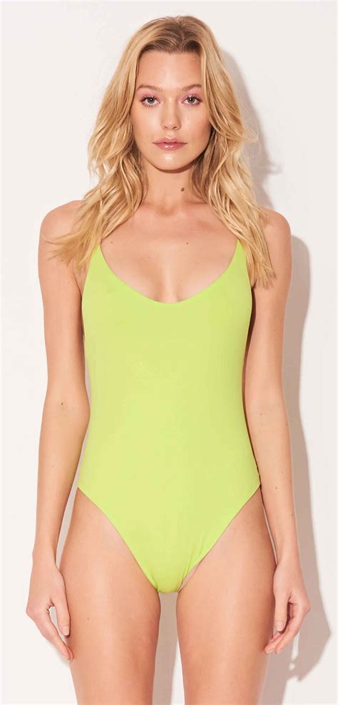 Reversible Yellow Nude Beige One Piece Swimsuit Maio Lime