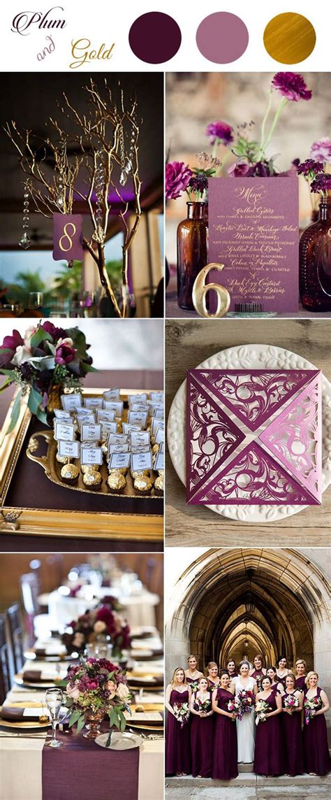 Plum And Gold Glamour Classic Wedding Color Inspiration Purple And Gold