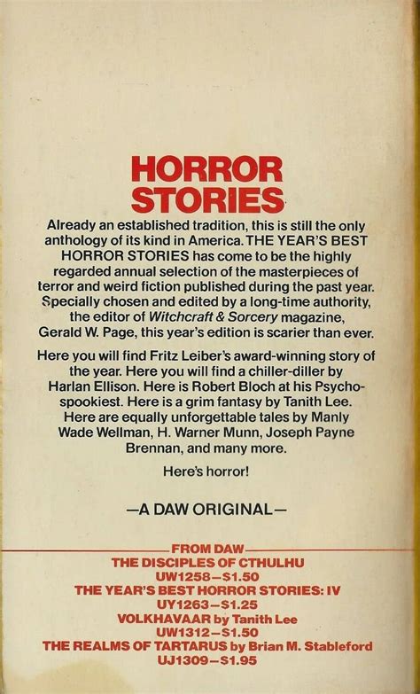 Witches Curses And Wagners Kane Daws The Years Best Horror Stories Series V 1977