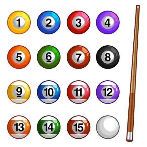 Premium Vector Set Of Billiard Balls A Collection Of All The Pool Or