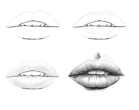 Lip Drawing Lips Drawing Sketches Tutorial