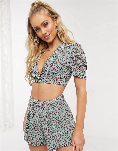 Prettylittlething Co Ord In Ditsy Floral Print Asos