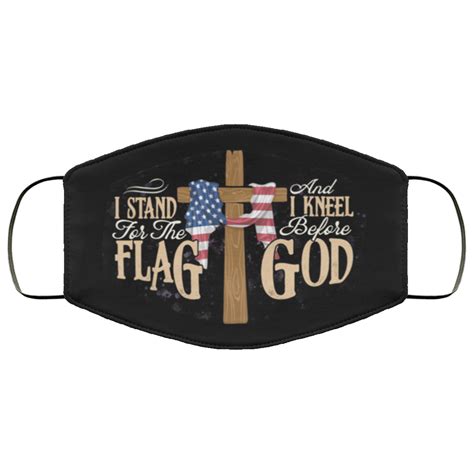 I Stand For The Flag And Kneel Before God Face Mask Rockatee