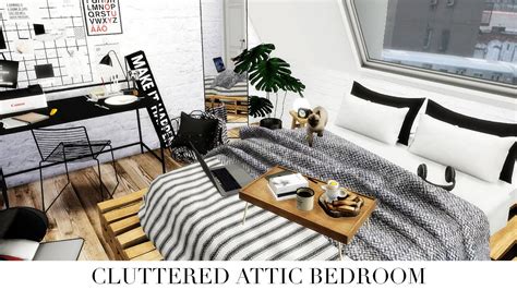 Cluttered Attic Bedroom Sims 4 Speed Build Cc Links Youtube