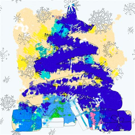Abstract Christmas Tree Digital Art Free Stock Photo Public Domain