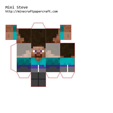 Limit my search to r/minecraft. Papercraft Mini Steve (Classic) | Paper crafts, Minecraft ...