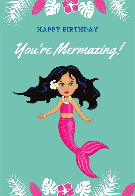 15 Mermaid Printable Birthday Cards And Coloring Pages Free