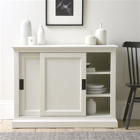 Stow Warm White Sliding Door Sideboard The Cotswold Company