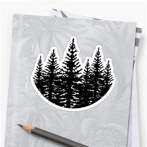 Pine Trees Sticker By Allison Kucharczyk Tree Stickers Tapestry
