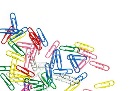 Paper Clips On White Stock Image Image Of Colour Space 16481967