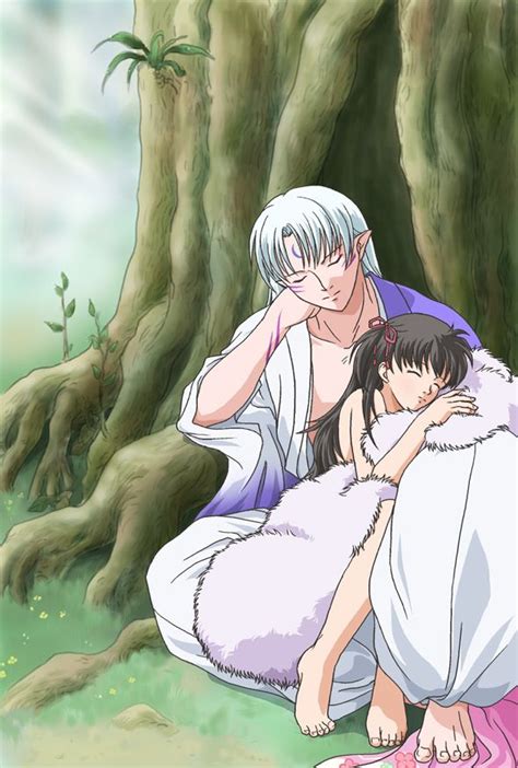 couple inuyasha rin inuyasha sesshoumaru sleeping tagme tree inuyasha rin rin and sesshomaru