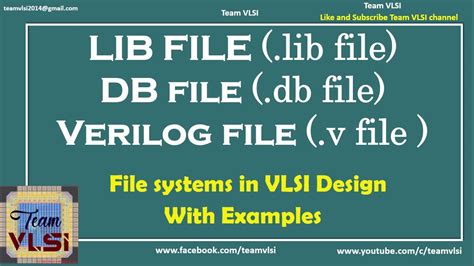 Lib File Db File Verilog File Description Of Various Files Used