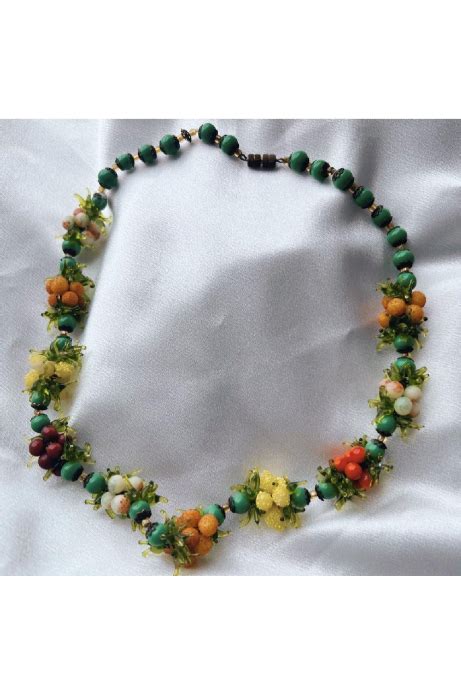 50s Venetian Glass Fruit Salad Necklace Thriftwares