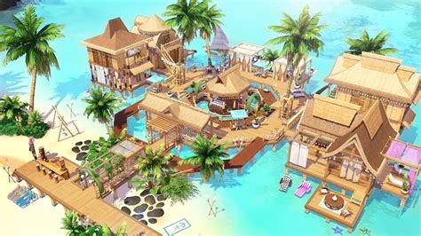Beach Resort 🌊🌴 The Sims 4 Speed Build No Cc Youtube