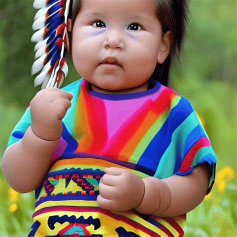 Extremely Cute Fully Clothed Native American Baby · Creative Fabrica