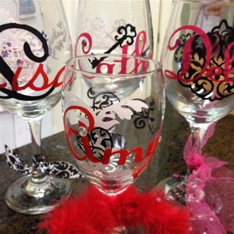 Maybe you would like to learn more about one of these? Wine glasses made with Cricut and vinyl. Songbird and ...