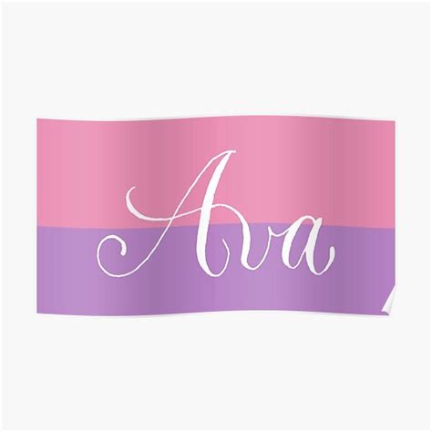 Ava Modern Calligraphy Name Design Poster By Cheesim Redbubble