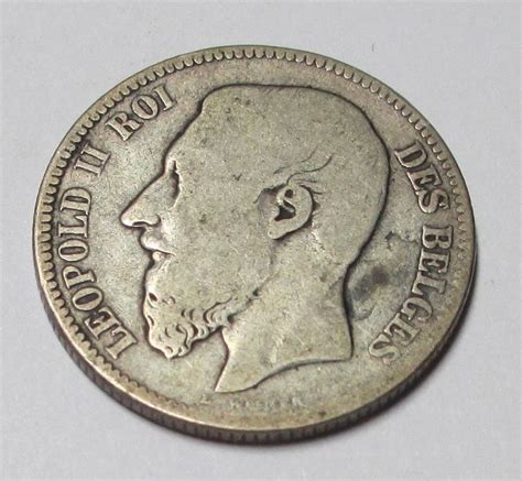 1867 Leopold Ii Belgian Silver 2 Francs 835 Silver World Coins