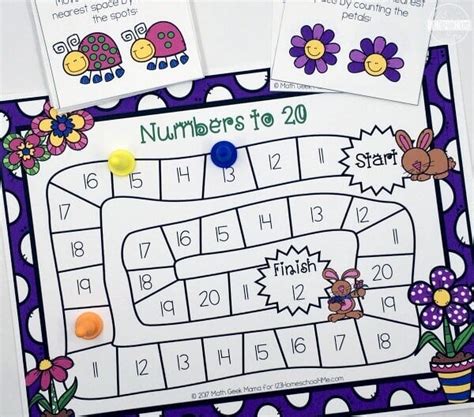 Free Spring Number Recognition Counting Game For Kindergarten 1 20