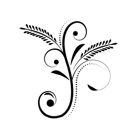 Vectorized Scroll Design Element With Floral Ornaments 5424468 Vector