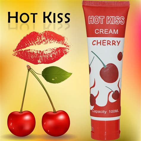 100ml hot kiss fruit lubrication cherry cream love kiss strawberry cream edible body grease oral