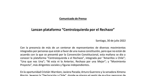 Comunicado De Prensa FINAL Pdf DocDroid