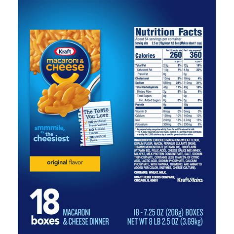 Nutrition Facts Kraft Macaroni And Cheese Besto Blog